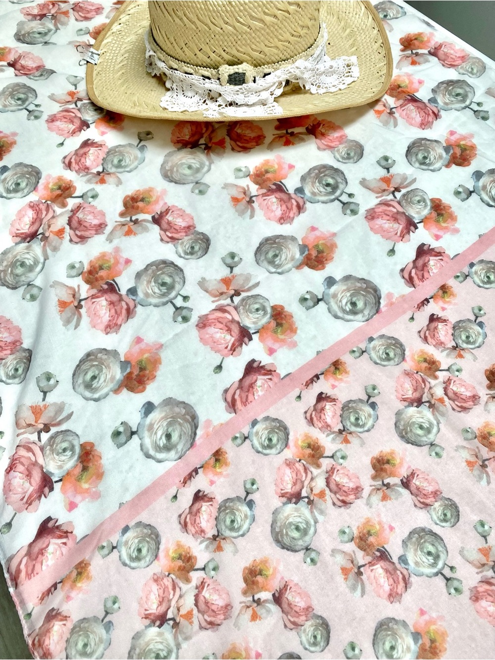 Love & Lore boho floral Scarf/wrap w shabby chic gardenia country vibe